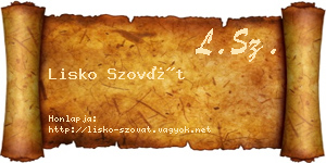 Lisko Szovát névjegykártya